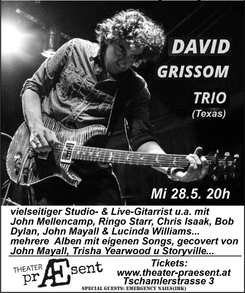 David Grissom Trio (Texas) – hosted by Innpuls | 28.05.2025